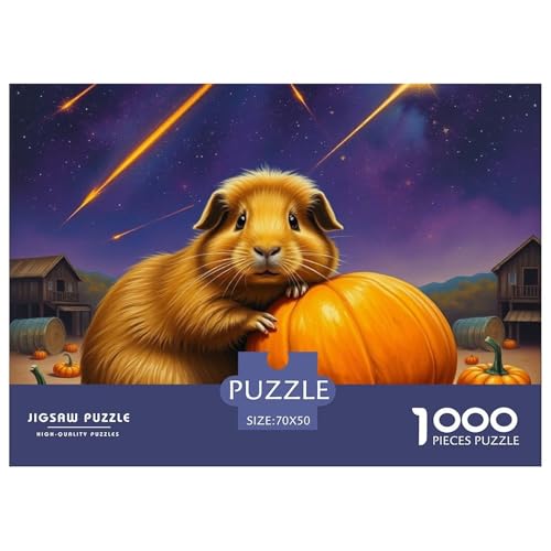 Guineeschwein Farbenfrohes Puzzle 1000 Stück Für Erwachsene Kinder Niedliches Haustier Geschicklichkeitsspiel Geschenke Männer Pädagogisches Spielzeug 70x50cm/1000pcs von QTIVARLEN