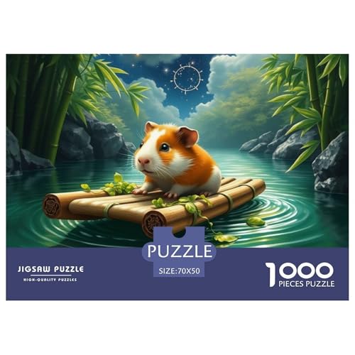 Guineeschwein Farbenfrohes Puzzle 1000 Teile Für Erwachsene Kinder Niedliches Haustier Geschicklichkeitsspiel Geschenke Männer Pädagogisches Spielzeug 70x50cm/1000pcs von QTIVARLEN