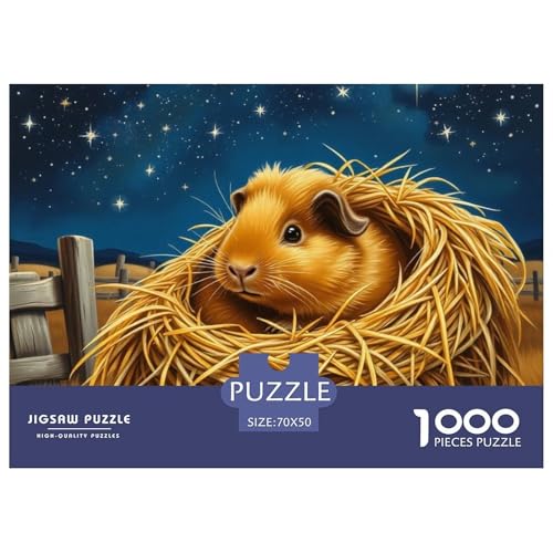 Guineeschwein Puzzles 1000 Teile Für Erwachsene Kinder Niedliches Haustier Geschicklichkeitsspiel Geschenke Frauen Pädagogisches Spielzeug 70x50cm/1000pcs von QTIVARLEN