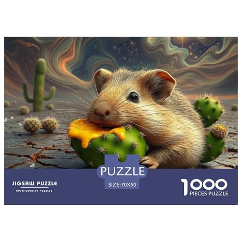 Guineeschwein Puzzles 1000 Teile Für Erwachsene Kinder Niedliches Haustier Herausforderndes Rätsel Geschenke Männer Pädagogisches Spielzeug 70x50cm/1000pcs von QTIVARLEN