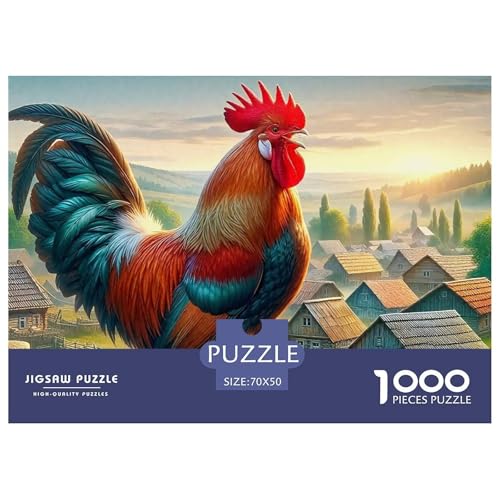 Hahn Puzzle 1000 Teile Für Erwachsene Und Kinder Schwanz Herausforderung Spiel Interaktives Spielzeug Home Dekoration Clevere Rätsel 70x50cm/1000pcs von QTIVARLEN