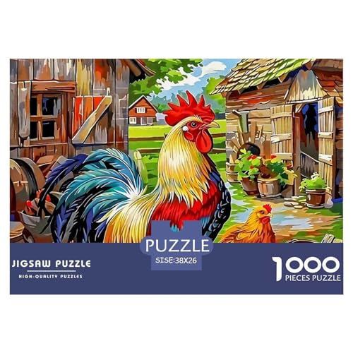 Hahn Puzzle 1000 Teile Für Erwachsene Und Kinder Schwanz Herausforderung Spiel Interaktives Spielzeug Wunderschönes Dekoration in Bewährter Qualität 38x26cm/1000pcs von QTIVARLEN