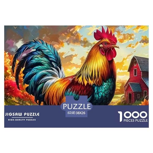 Hahn Puzzle 1000 Teile Für Erwachsene Und Kinder Schwanz Herausforderung Spiel Klassische Geschenk Home Dekoration in Bewährter Qualität 38x26cm/1000pcs von QTIVARLEN