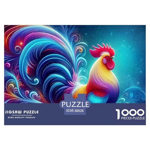 Hahn Puzzle 1000 Teile Für Erwachsene Und Kinder Schwanz Herausforderung Spiel Pädagogisches Spielzeug Wunderschönes Dekoration in Bewährter Qualität 38x26cm/1000pcs von QTIVARLEN