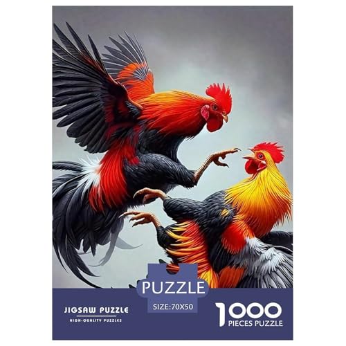 Hahn Puzzle 1000 Teile Für Erwachsene Und Kinder Schwanz Herausforderung Spiel Pädagogisches Spielzeug Wunderschönes Dekoration in Bewährter Qualität 70x50cm/1000pcs von QTIVARLEN