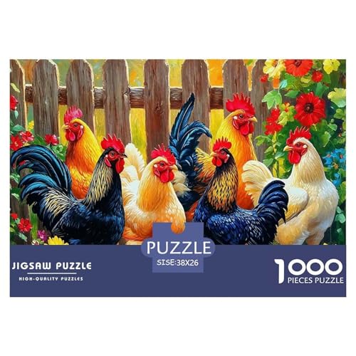 Hahn Puzzle 1000 Teile Für Erwachsene Und Kinder Schwanz Lernspiel Interaktives Spielzeug Home Dekoration Clevere Rätsel 38x26cm/1000pcs von QTIVARLEN