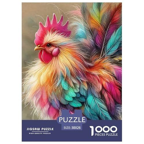 Hahn Puzzle 1000 Teile Für Erwachsene Und Kinder Schwanz Lernspiel Interaktives Spielzeug Home Dekoration in Bewährter Qualität 38x26cm/1000pcs von QTIVARLEN