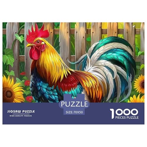 Hahn Puzzle 1000 Teile Für Erwachsene Und Kinder Schwanz Lernspiel Interaktives Spielzeug Wunderschönes Dekoration Clevere Rätsel 70x50cm/1000pcs von QTIVARLEN