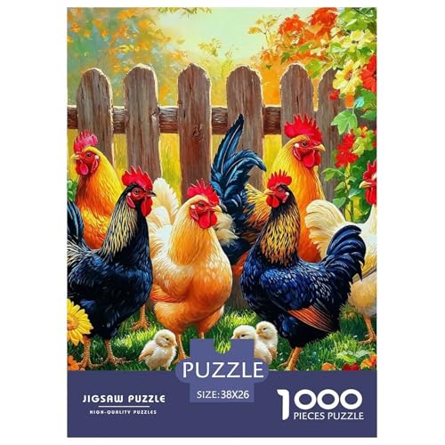 Hahn Puzzle 1000 Teile Für Erwachsene Und Kinder Schwanz Lernspiel Interaktives Spielzeug Wunderschönes Dekoration in Bewährter Qualität 38x26cm/1000pcs von QTIVARLEN