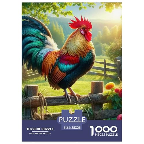 Hahn Puzzle 1000 Teile Für Erwachsene Und Kinder Schwanz Lernspiel Interaktives Spielzeug Wunderschönes Dekoration in Bewährter Qualität 38x26cm/1000pcs von QTIVARLEN
