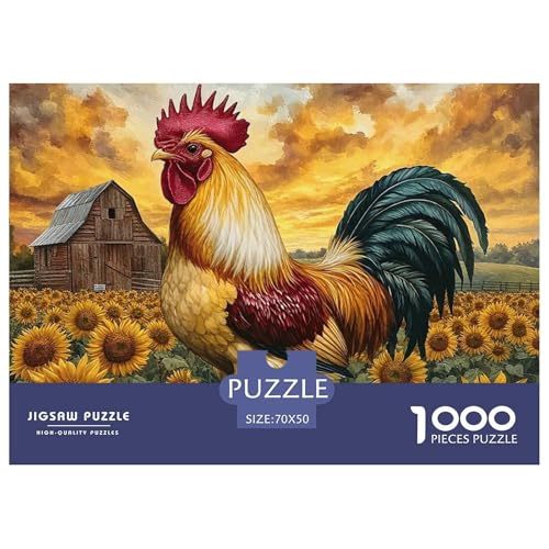 Hahn Puzzle 1000 Teile Für Erwachsene Und Kinder Schwanz Lernspiel Interaktives Spielzeug Wunderschönes Dekoration in Bewährter Qualität 70x50cm/1000pcs von QTIVARLEN