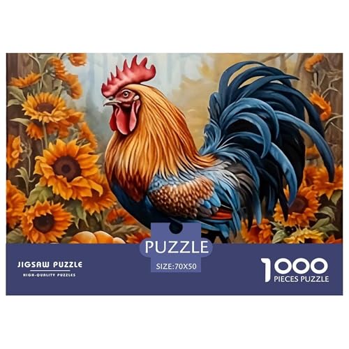 Hahn Puzzle 1000 Teile Für Erwachsene Und Kinder Schwanz Lernspiel Interaktives Spielzeug Wunderschönes Dekoration in Bewährter Qualität 70x50cm/1000pcs von QTIVARLEN