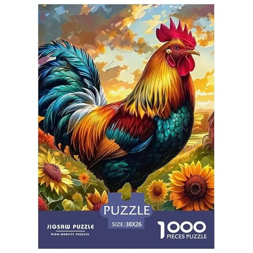 Hahn Puzzle 1000 Teile Für Erwachsene Und Kinder Schwanz Lernspiel Klassische Geschenk Wunderschönes Dekoration in Bewährter Qualität 38x26cm/1000pcs von QTIVARLEN