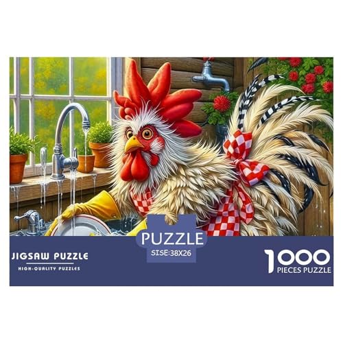 Hahn Puzzle 1000 Teile Für Erwachsene Und Kinder Schwanz Lernspiel Klassische Geschenk Wunderschönes Dekoration in Bewährter Qualität 38x26cm/1000pcs von QTIVARLEN