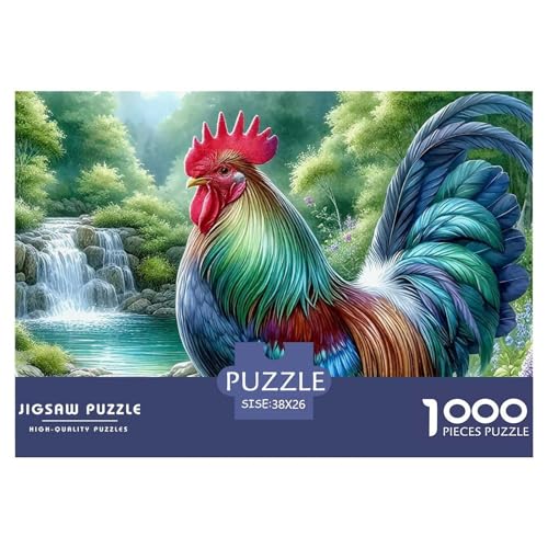 Hahn Puzzle 1000 Teile Für Erwachsene Und Kinder Schwanz Lernspiel Pädagogisches Spielzeug Wunderschönes Dekoration Clevere Rätsel 38x26cm/1000pcs von QTIVARLEN
