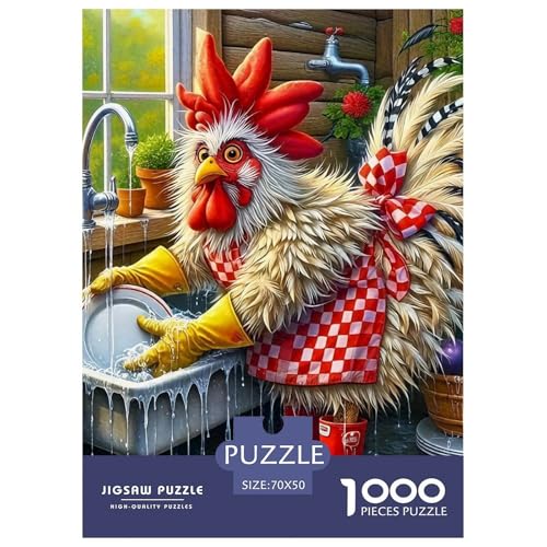 Hahn Puzzle 1000 Teile Für Erwachsene Und Kinder Schwanz Lernspiel Pädagogisches Spielzeug Wunderschönes Dekoration in Bewährter Qualität 70x50cm/1000pcs von QTIVARLEN