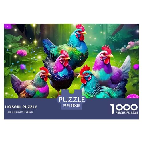 Hahn Puzzle 1000 Teilige Für Erwachsene Und Kinder Schwanz Herausforderung Spiel Interaktives Spielzeug Wunderschönes Dekoration Clevere Rätsel 38x26cm/1000pcs von QTIVARLEN