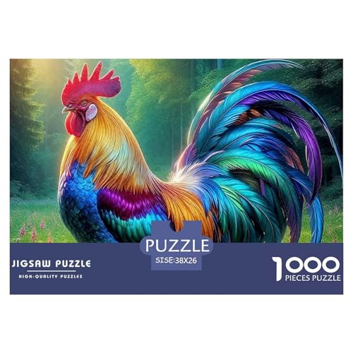 Hahn Puzzle 1000 Teilige Für Erwachsene Und Kinder Schwanz Herausforderung Spiel Pädagogisches Spielzeug Home Dekoration in Bewährter Qualität 38x26cm/1000pcs von QTIVARLEN
