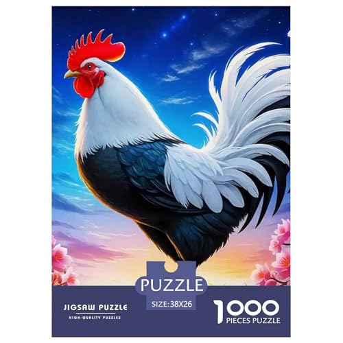 Hahn Puzzle 1000 Teilige Für Erwachsene Und Kinder Schwanz Herausforderung Spiel Pädagogisches Spielzeug Wunderschönes Dekoration Clevere Rätsel 38x26cm/1000pcs von QTIVARLEN