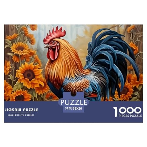 Hahn Puzzle 1000 Teilige Für Erwachsene Und Kinder Schwanz Herausforderung Spiel Pädagogisches Spielzeug Wunderschönes Dekoration in Bewährter Qualität 38x26cm/1000pcs von QTIVARLEN