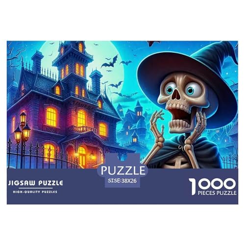 Halloween Stil Farbenfrohes Puzzle 1000 Stück in Bewährter Qualität Für Erwachsene Und Kinder Kühle Kürbis Geschicklichkeitsspiel Geschenke Für Frauen Pädagogisches Spielzeug 38x26cm/1000pcs von QTIVARLEN