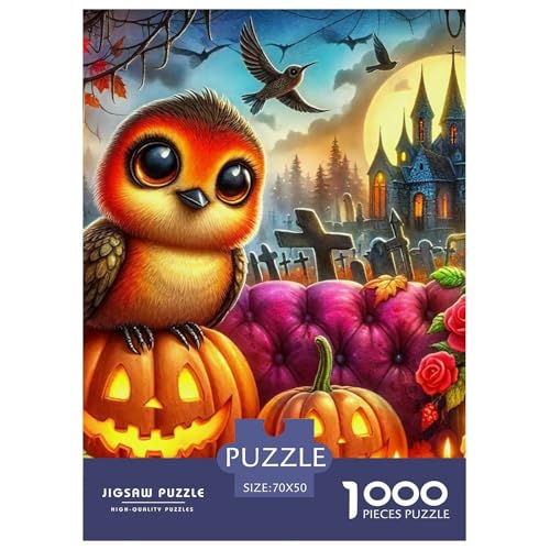 Halloween Stil Farbenfrohes Puzzle 1000 Stück in Bewährter Qualität Für Erwachsene Und Kinder Kühle Kürbis Geschicklichkeitsspiel Geschenke Für Männer Pädagogisches Spielzeug 70x50cm/1000pcs von QTIVARLEN