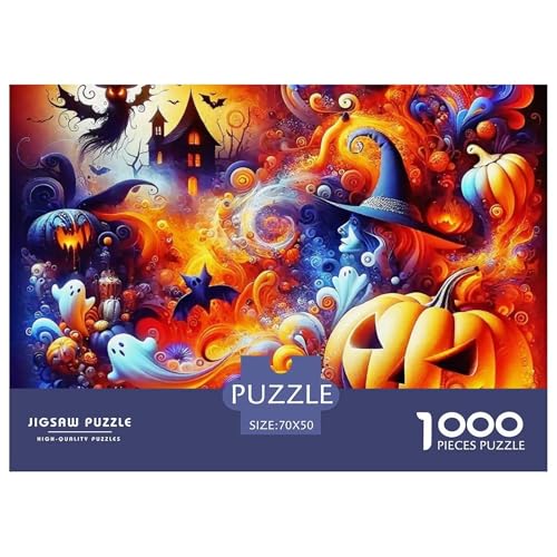 Halloween Stil Farbenfrohes Puzzle 1000 Teile in Bewährter Qualität Für Erwachsene Und Kinder Kühle Kürbis Geschicklichkeitsspiel Geschenke Für Frauen Home Dekoration 70x50cm/1000pcs Halloween Stil Farbenfrohes Puzzle 1000 Teile in Bewährter Qualität Für Erwachsene Und Kinder Kühle Kürbis Geschicklichkeitsspiel Geschenke Für Frauen Home Dekoration 70x50cm/1000pcs von QTIVARLEN
