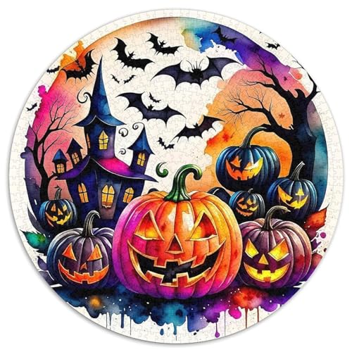 Halloween Stil Farbenfrohes Puzzle 1000 Teile in Bewährter Qualität Für Erwachsene Und Kinder Kühle Kürbis Geschicklichkeitsspiel Geschenke Für Männer Home Dekoration 1000pcs (67.5x67.5cm) von QTIVARLEN
