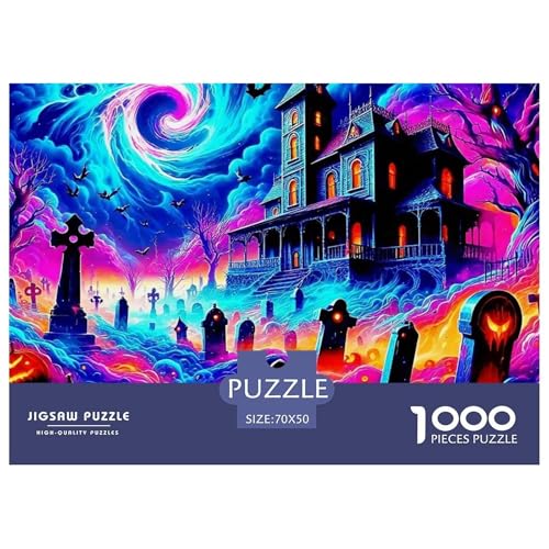 Halloween Stil Farbenfrohes Puzzle 1000 Teile in Bewährter Qualität Für Erwachsene Und Kinder Kühle Kürbis Herausforderndes Rätsel Geschenke Für Frauen Home Dekoration 70x50cm/1000pcs Halloween Stil Farbenfrohes Puzzle 1000 Teile in Bewährter Qualität Für Erwachsene Und Kinder Kühle Kürbis Herausforderndes Rätsel Geschenke Für Frauen Home Dekoration 70x50cm/1000pcs von QTIVARLEN