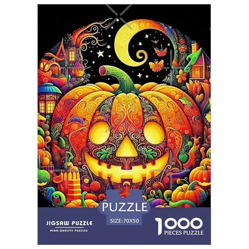 Halloween Stil Farbenfrohes Puzzle 1000 Teile in Bewährter Qualität Für Erwachsene Und Kinder Kühle Kürbis Herausforderndes Rätsel Geschenke Für Frauen Wanddekoration 70x50cm/1000pcs Halloween Stil Farbenfrohes Puzzle 1000 Teile in Bewährter Qualität Für Erwachsene Und Kinder Kühle Kürbis Herausforderndes Rätsel Geschenke Für Frauen Wanddekoration 70x50cm/1000pcs von QTIVARLEN