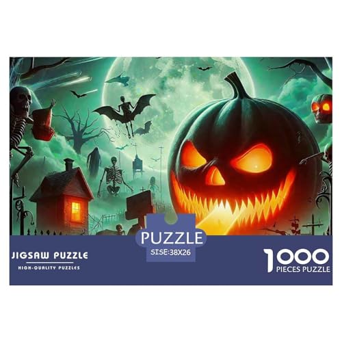 Halloween Stil Farbenfrohes Puzzle 1000 Teile in Bewährter Qualität Für Erwachsene Und Kinder Kühle Kürbis Herausforderndes Rätsel Geschenke Für Männer Wanddekoration 38x26cm/1000pcs Halloween Stil Farbenfrohes Puzzle 1000 Teile in Bewährter Qualität Für Erwachsene Und Kinder Kühle Kürbis Herausforderndes Rätsel Geschenke Für Männer Wanddekoration 38x26cm/1000pcs von QTIVARLEN