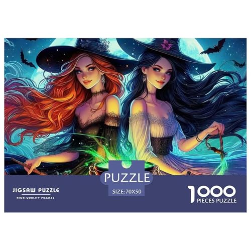 Halloween Stil Farbenfrohes Puzzle 1000 Teile in Bewährter Qualität Für Erwachsene Und Kinder Kühle Kürbis Herausforderndes Rätsel Geschenke Für Männer Wanddekoration 70x50cm/1000pcs von QTIVARLEN