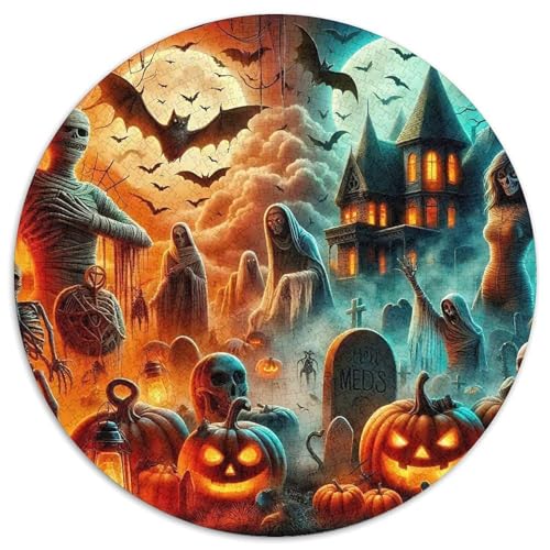 Halloween Stil Puzzles 1000 Teile in Bewährter Qualität Für Erwachsene Und Kinder Kühle Kürbis Geschicklichkeitsspiel Geschenke Für Frauen Home Dekoration 1000pcs (67.5x67.5cm) von QTIVARLEN