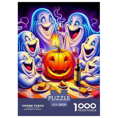 Halloween Stil Puzzles 1000 Teile in Bewährter Qualität Für Erwachsene Und Kinder Kühle Kürbis Geschicklichkeitsspiel Geschenke Für Frauen Pädagogisches Spielzeug 38x26cm/1000pcs von QTIVARLEN