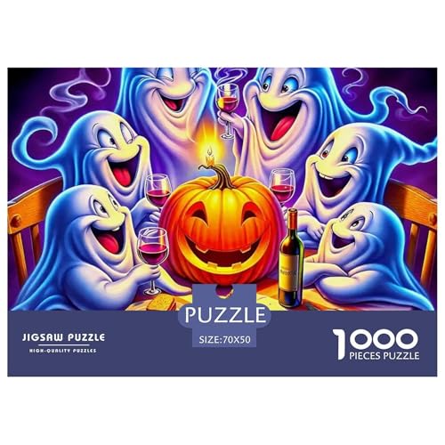 Halloween Stil Puzzles 1000 Teile in Bewährter Qualität Für Erwachsene Und Kinder Kühle Kürbis Geschicklichkeitsspiel Geschenke Für Frauen Pädagogisches Spielzeug 70x50cm/1000pcs von QTIVARLEN