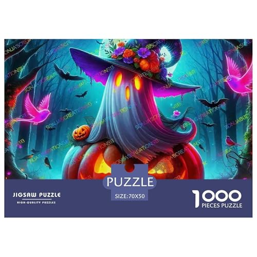 Halloween Stil Puzzles 1000 Teile in Bewährter Qualität Für Erwachsene Und Kinder Kühle Kürbis Geschicklichkeitsspiel Geschenke Für Frauen Pädagogisches Spielzeug 70x50cm/1000pcs von QTIVARLEN