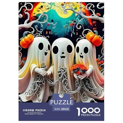 Halloween Stil Puzzles 1000 Teile in Bewährter Qualität Für Erwachsene Und Kinder Kühle Kürbis Herausforderndes Rätsel Geschenke Für Frauen Pädagogisches Spielzeug 38x26cm/1000pcs von QTIVARLEN