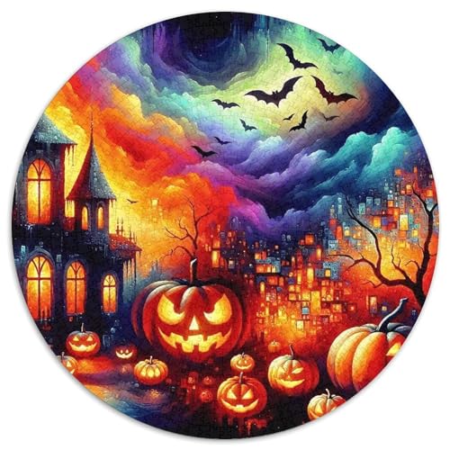 Halloween Stil Puzzles 1000 Teile in Bewährter Qualität Für Erwachsene Und Kinder Kühle Kürbis Herausforderndes Rätsel Geschenke Für Frauen Wanddekoration 1000pcs (67.5x67.5cm) von QTIVARLEN