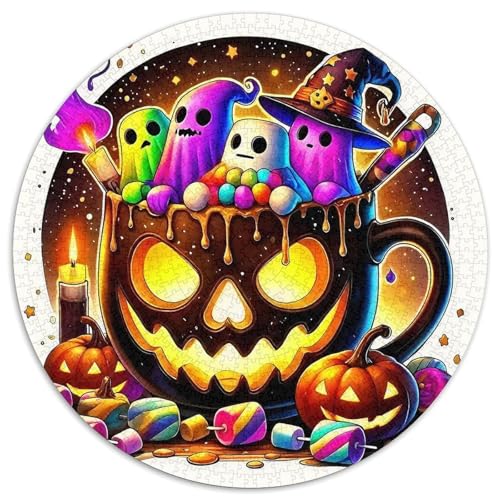 Halloween Stil Puzzles 1000 Teile in Bewährter Qualität Für Erwachsene Und Kinder Kühle Kürbis Herausforderndes Rätsel Geschenke Für Männer Home Dekoration 1000pcs (67.5x67.5cm) von QTIVARLEN