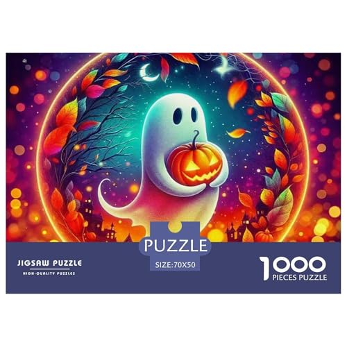 Halloween Stil Puzzles 1000 Teile in Bewährter Qualität Für Erwachsene Und Kinder Kühle Kürbis Puzzlespiele Für Die Ganze Familie Geschenke Für Frauen Wanddekoration 70x50cm/1000pcs von QTIVARLEN