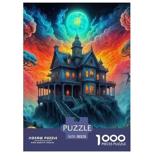 Halloween Stil Puzzles 1000 Teile in Bewährter Qualität Für Erwachsene Und Kinder Kühle Kürbis Puzzlespiele Für Die Ganze Familie Geschenke Für Männer Wanddekoration 38x26cm/1000pcs von QTIVARLEN