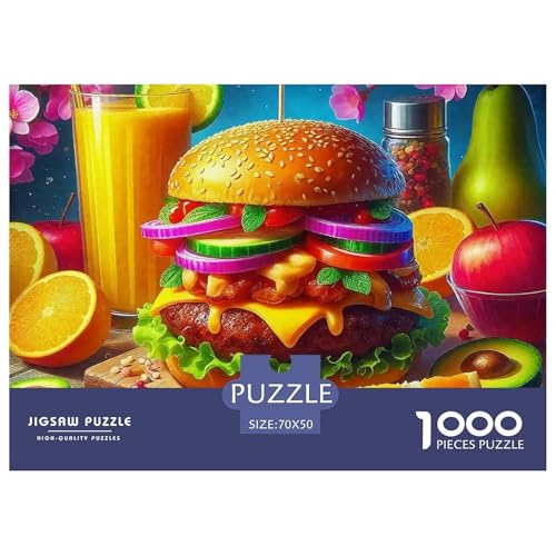 Hamburger Puzzle 1000 Teile Für Erwachsene Und Kinder Delikatesse Herausforderung Spiel Klassische Geschenk Home Dekoration in Bewährter Qualität 70x50cm/1000pcs von QTIVARLEN