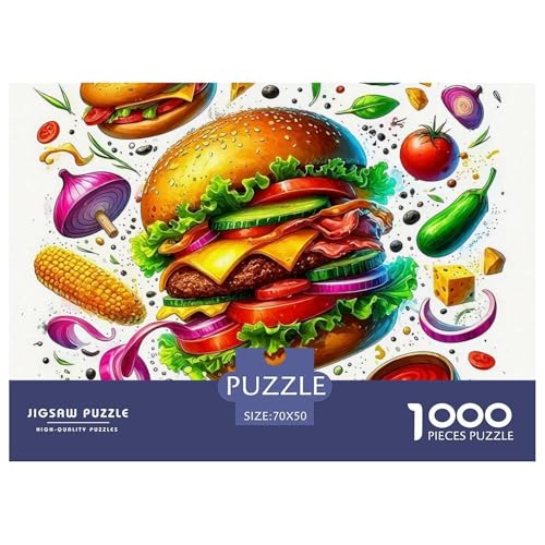 Hamburger Puzzle 1000 Teile Für Erwachsene Und Kinder Delikatesse Herausforderung Spiel Klassische Geschenk Wunderschönes Dekoration in Bewährter Qualität 70x50cm/1000pcs von QTIVARLEN