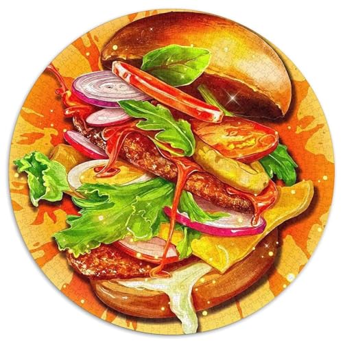 Hamburger Puzzle 1000 Teile Für Erwachsene Und Kinder Delikatesse Impossible Geschicklichkeitsspiel Pädagogisches Spielzeug Home Dekoration Clevere Rätsel 1000pcs (67.5x67.5cm) von QTIVARLEN