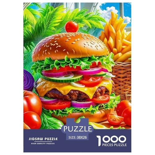 Hamburger Puzzle 1000 Teile Für Erwachsene Und Kinder Delikatesse Lernspiel Interaktives Spielzeug Home Dekoration in Bewährter Qualität 38x26cm/1000pcs von QTIVARLEN