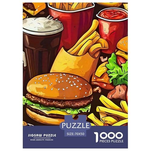 Hamburger Puzzle 1000 Teile Für Erwachsene Und Kinder Delikatesse Lernspiel Interaktives Spielzeug Wunderschönes Dekoration Clevere Rätsel 70x50cm/1000pcs von QTIVARLEN