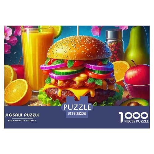 Hamburger Puzzle 1000 Teile Für Erwachsene Und Kinder Delikatesse Lernspiel Klassische Geschenk Home Dekoration Clevere Rätsel 38x26cm/1000pcs von QTIVARLEN