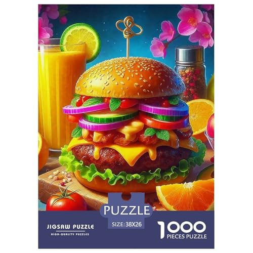 Hamburger Puzzle 1000 Teile Für Erwachsene Und Kinder Delikatesse Lernspiel Pädagogisches Spielzeug Home Dekoration Clevere Rätsel 38x26cm/1000pcs von QTIVARLEN