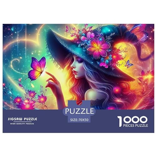 Hexe Puzzle 1000 Teile Für Erwachsene Und Kinder Halloween Stil Herausforderung Spiel Interaktives Spielzeug Home Dekoration in Bewährter Qualität 70x50cm/1000pcs von QTIVARLEN
