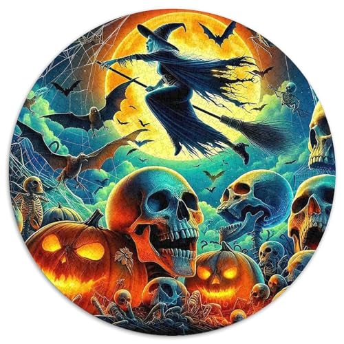 Hexe Puzzle 1000 Teile Für Erwachsene Und Kinder Halloween Stil Impossible Geschicklichkeitsspiel Pädagogisches Spielzeug Wunderschönes Dekoration in Bewährter Qualität 1000pcs (67.5x67.5cm) von QTIVARLEN